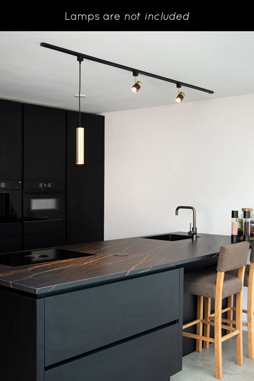 Lucide TRACK Kit de démarrage - Système de rail monophasé / Éclairage sur rail - 2 mètres - Noir - ambiance 5